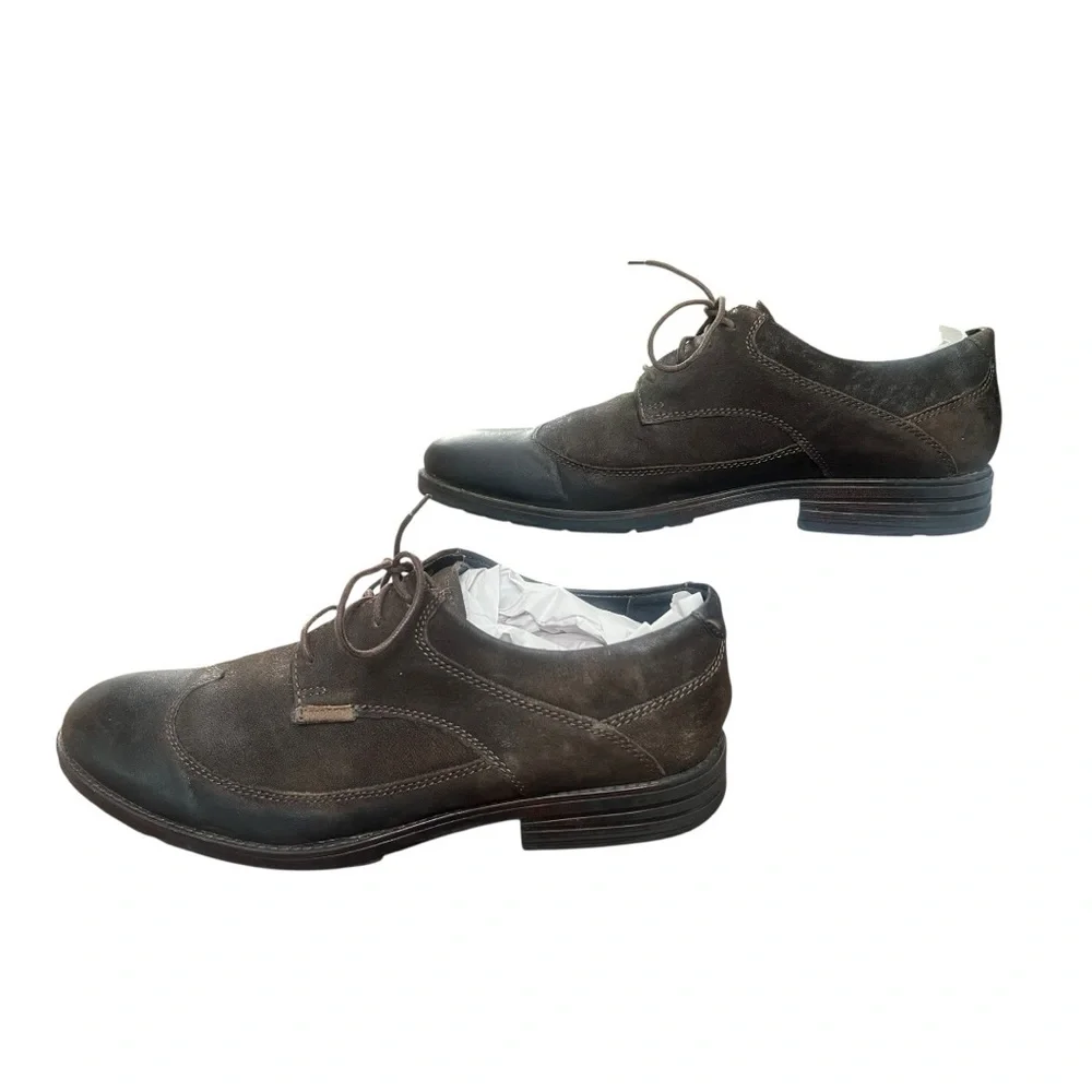 Clarks Brown Leather Cap Toe Oxford Dress Shoes 11.5M‎